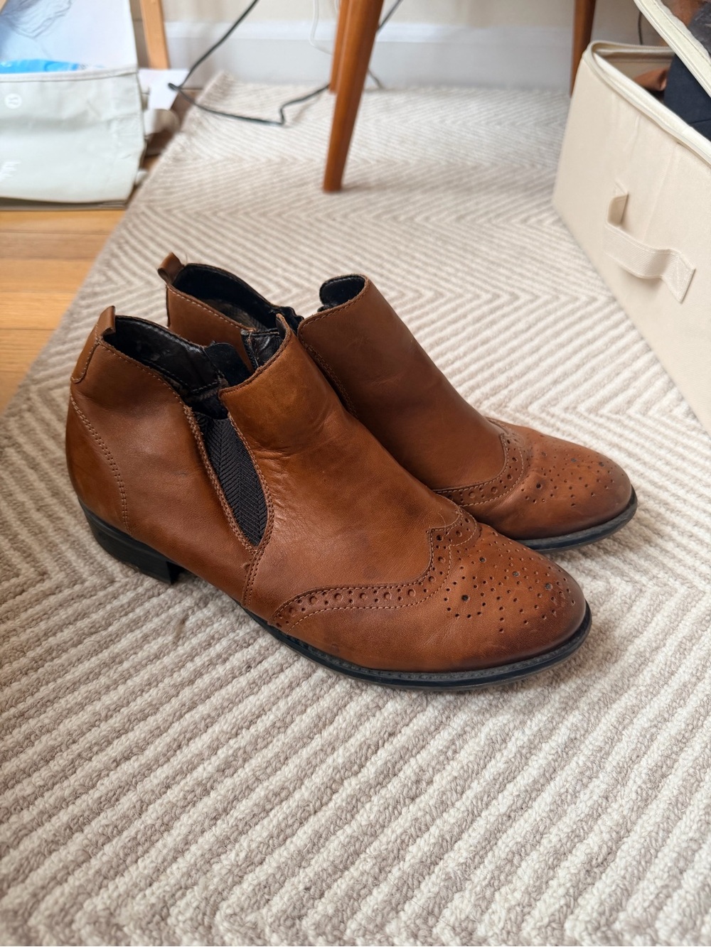 Women’s Brown Leather Zip Ankle Boots